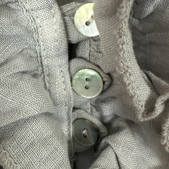 Ethereal Fairy Edwardian Linen Ruffle Tunic Dress Muted Periwinkle Size Medium - Picture 6 of 9